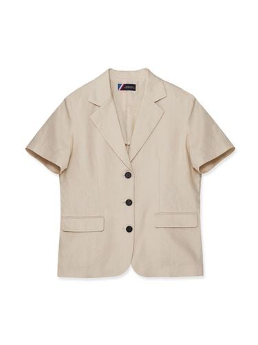 Basic linen short-sleeved jacket - beige - sisterhood - Modalova