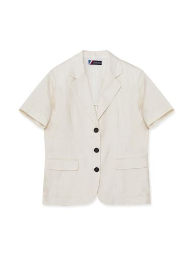 Basic linen short-sleeved jacket - Light beige - sisterhood - Modalova