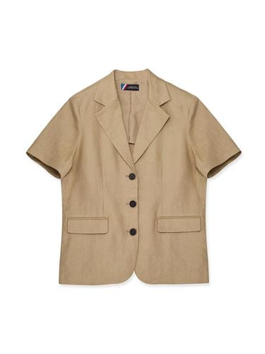 Basic linen short-sleeved jacket - khaki - sisterhood - Modalova