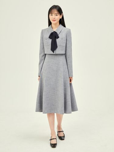 Tie neck jacket flare dress GP9A0OP801 - JJ JIGOTT - Modalova