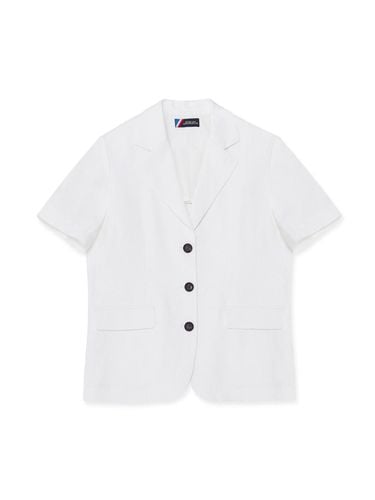 Basic linen short-sleeved jacket - white - sisterhood - Modalova