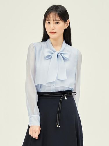 See-through Flap Tie-Neck Blouse GP8M0BL921 - JJ JIGOTT - Modalova