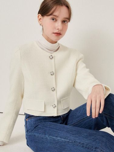 Pearl Jewel button Cropped Jacket GN9P0JK90 - JJ JIGOTT - Modalova