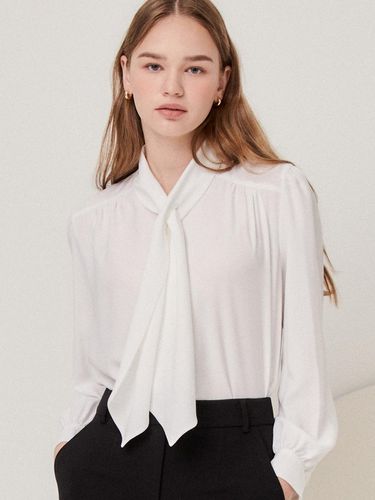 Tie neck chiffon shirring blouse GN9A0BL51 - JJ JIGOTT - Modalova