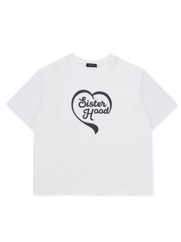 Heart Oversized Fit T-Shirt - White - sisterhood - Modalova