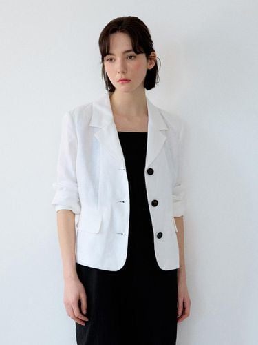 Basic linen jacket (short) - white - sisterhood - Modalova