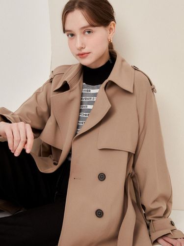 Double Breasted Half Trench Coat GN9M0TC90 - JJ JIGOTT - Modalova