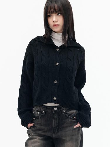 Turtleneck Cropped Knitwear Cardigan_Black - HIGHSCHOOLDISCO - Modalova