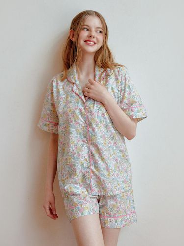 Florence Cotton Short-Sleeved Two-Piece pajamas - LUNALUZ STUDIO - Modalova