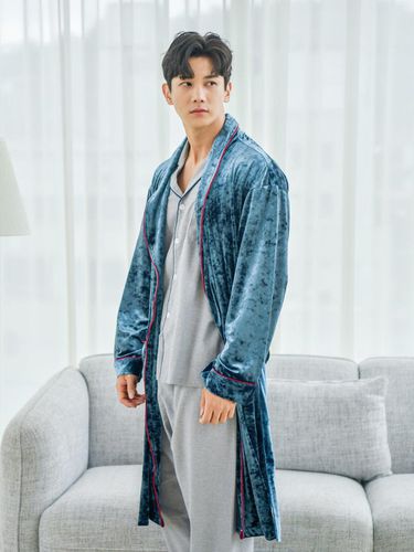 Men's Briance Velvet Robe Gown Pajamas (2C) - LUNALUZ STUDIO - Modalova