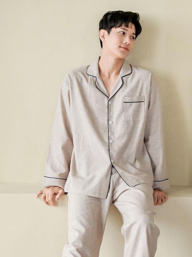 Men's Helena Cotton Top and Bottom Pajamas (long-s - LUNALUZ STUDIO - Modalova