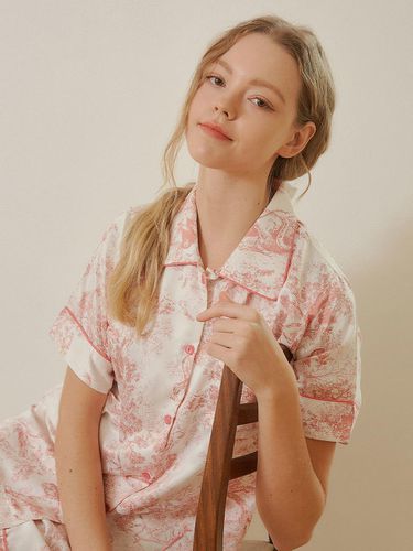 Twad matt satin short-sleeved collar pajamas - LUNALUZ STUDIO - Modalova