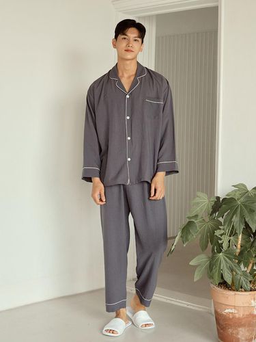 Men's Sandra Sandwashing Polyester Top and Bottom - LUNALUZ STUDIO - Modalova