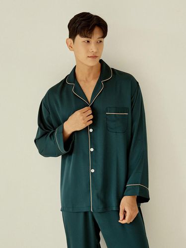 Men's Greenery Satin Top and Bottom (Long-Sleeved - LUNALUZ STUDIO - Modalova