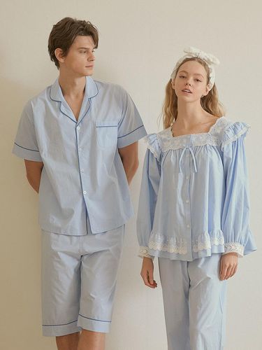 Couple Musk High Density Cotton Pajamas Set - LUNALUZ STUDIO - Modalova