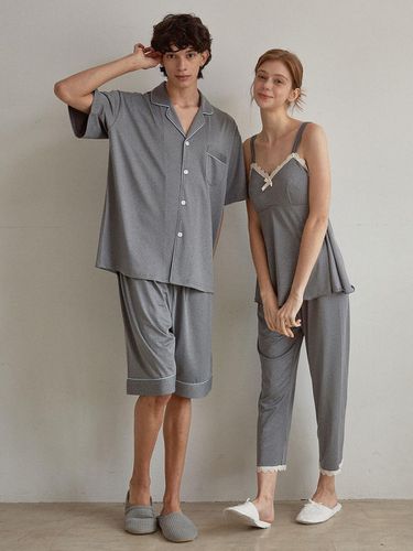 Couple Droa Caccion Spandex Sleeveless Pajamas Set - LUNALUZ STUDIO - Modalova