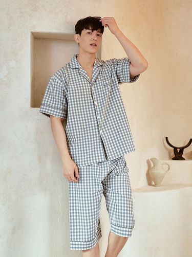 Men's Classic Checkered Washing Sun Yarn Cotton To - LUNALUZ STUDIO - Modalova