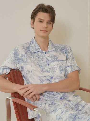 Men's twad matte satin short-sleeved collar pajama - LUNALUZ STUDIO - Modalova