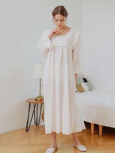 Diamant Cotton Square Neck dress pajamas - LUNALUZ STUDIO - Modalova