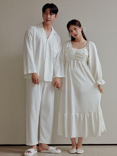 Couple monble spandex long-sleeved pajamas Sets - LUNALUZ STUDIO - Modalova