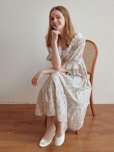 Florence Cotton Square Neck dress Pajamas - LUNALUZ STUDIO - Modalova