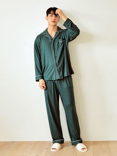 Men's Monstera polyester top and bottom (long-slee - LUNALUZ STUDIO - Modalova