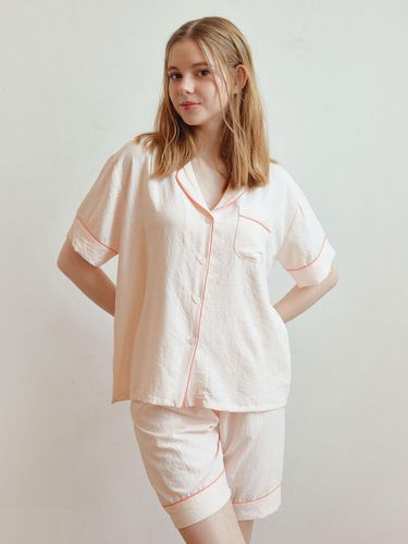 Harmony Sandwashing Short-Sleeved Collar Pajamas - LUNALUZ STUDIO - Modalova