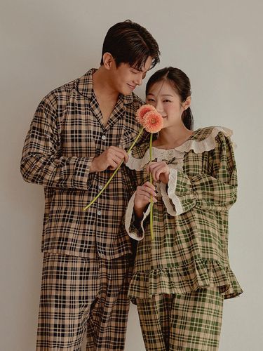 Couple Margot Checkered Cotton Mixed pajamas Sets - LUNALUZ STUDIO - Modalova