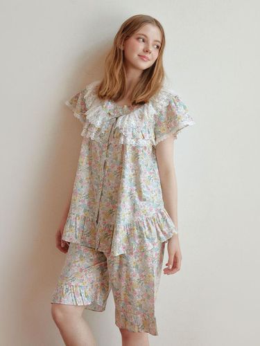 Florence Cotton Short-Sleeved Two-Piece Pajamas - LUNALUZ STUDIO - Modalova