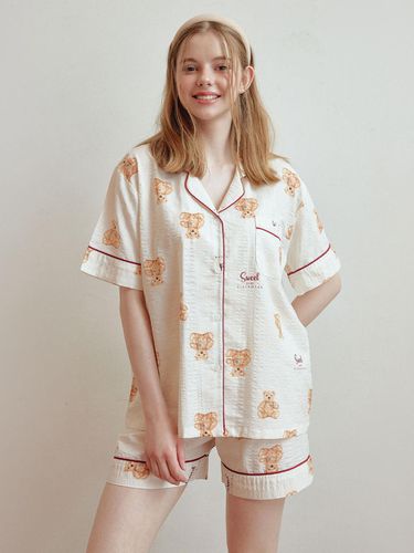 Teddy Rayon Cotton Short-Sleeved Collar Pajamas - LUNALUZ STUDIO - Modalova