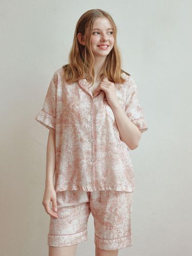 Rebecca Cotton Short-Sleeved Collar Pajamas - LUNALUZ STUDIO - Modalova