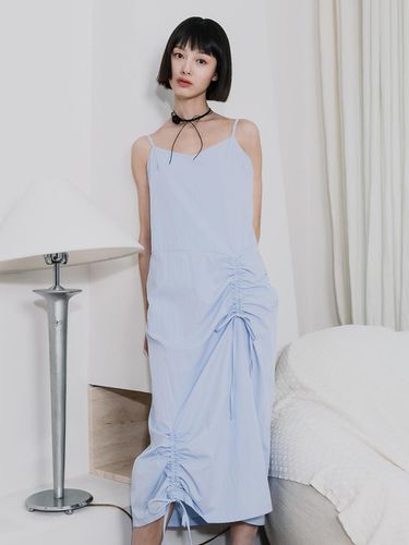 Shirring Point Sleeveless Long Dress Sky Blue - HIGHSCHOOLDISCO - Modalova