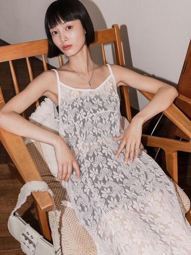 Sleeveless knit long dress white - HIGHSCHOOLDISCO - Modalova