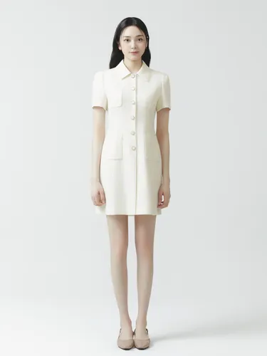 IT MICHAA [イミシャ] Open collar shirt dress IT MICHAA Mini Dress | Modalova