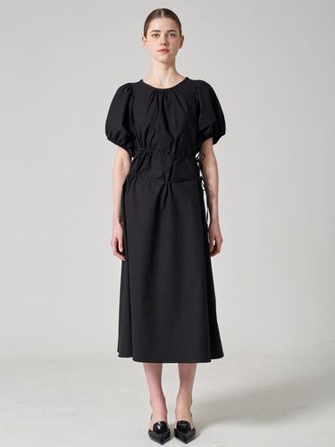 Shirring poplin black dress - studio paul&company - Modalova