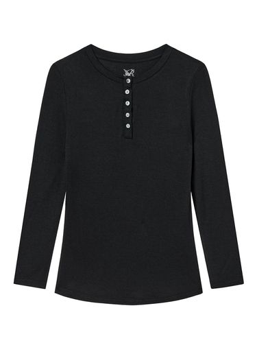 AB HENLEY NECK TOP (BLACK) - 2000 Archives - Modalova