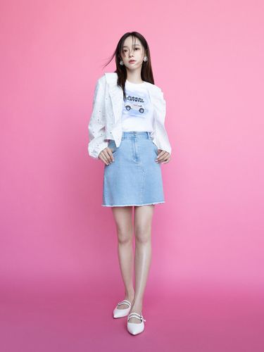 Slit Denim Mini Skirt ITO5DSK800 - itMICHAA - Modalova