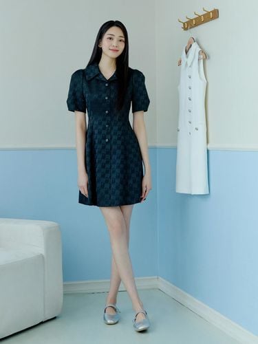 Big Collar Jacquard dress ITO4ZOP760 - itMICHAA - Modalova