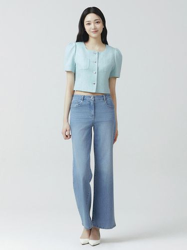 Wide Denim Pants ITO4ZDP710 (BLUE) - itMICHAA - Modalova