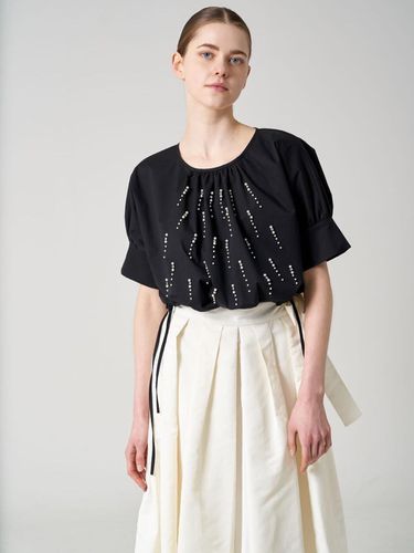 Embroidered string poplin top - studio paul&company - Modalova