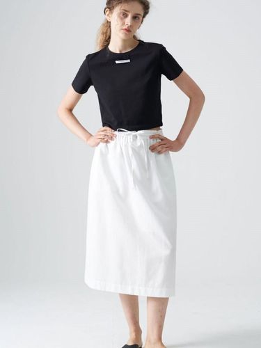 Linen midi skirt_White - studio paul&company - Modalova