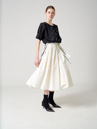 Milano Re-Nylon full Pleated white skirt - studio paul&company - Modalova