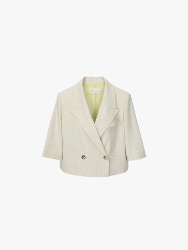 Symbolic Accentuated Linen Jacket - itMICHAA - Modalova