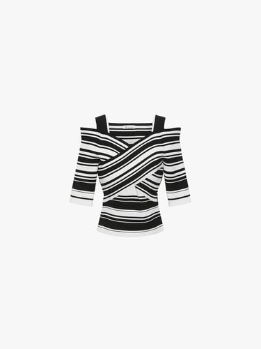 Off-Shoulder Stripe Knitwear - itMICHAA - Modalova