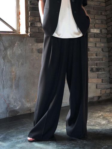 Two-Tuck Wide Slacks Pants - color by number - Modalova