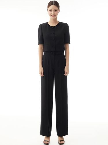 Belted Wide Pants ITN5YPT190 (BLACK) - itMICHAA - Modalova