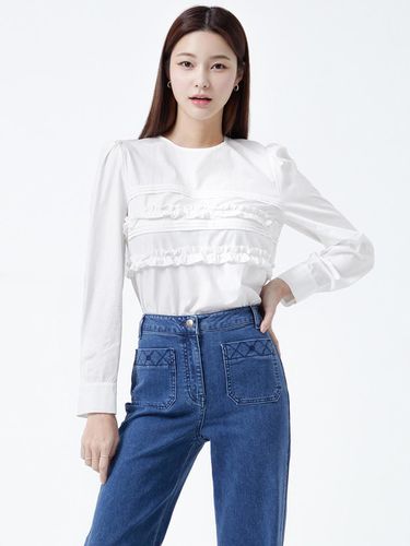 Pintuck Frill Blouse ITN3WBL650 (2 COLOR) - itMICHAA - Modalova