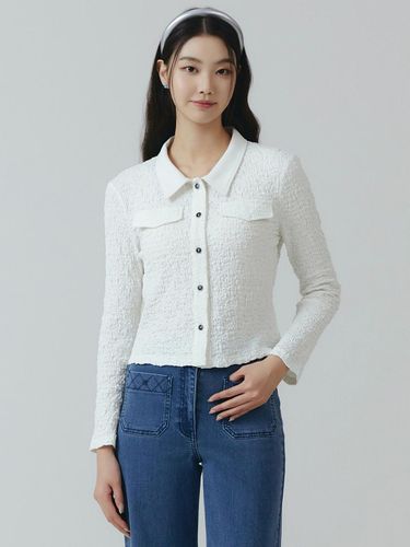 ItMICHAA Slim Fit Embossed Collar Blouse - IT MICHAA - Modalova