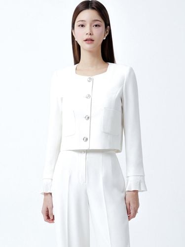 Collarless Cropped Jacket (2 COLOR) - itMICHAA - Modalova