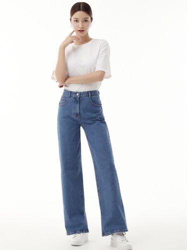 Slit Denim Pants ITN4DPT240 (BLUE) - itMICHAA - Modalova